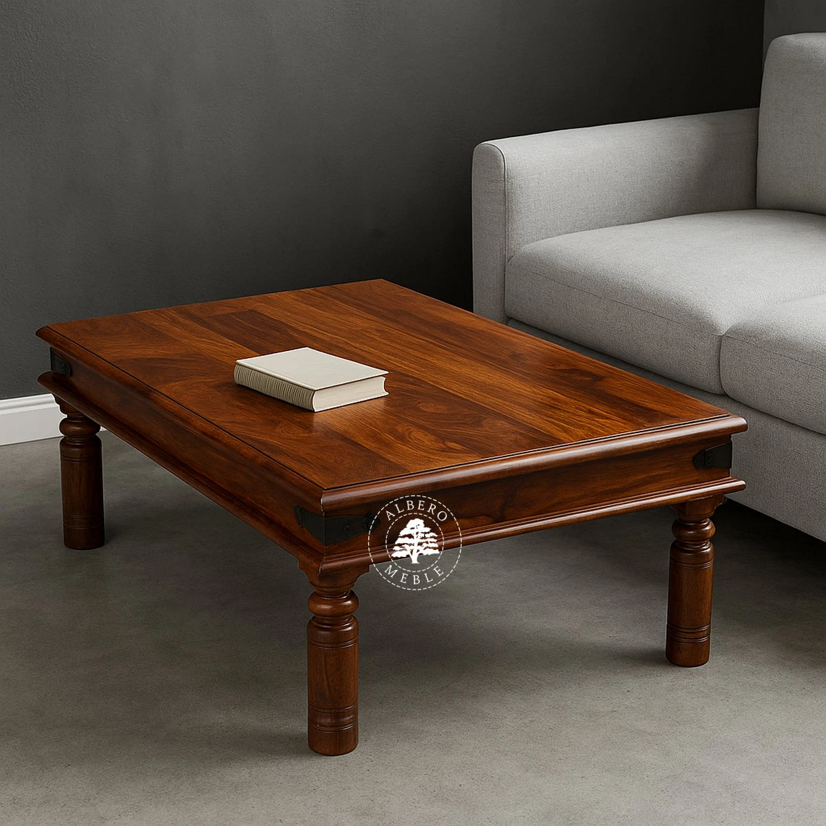 Ława wykonana z drewna litego