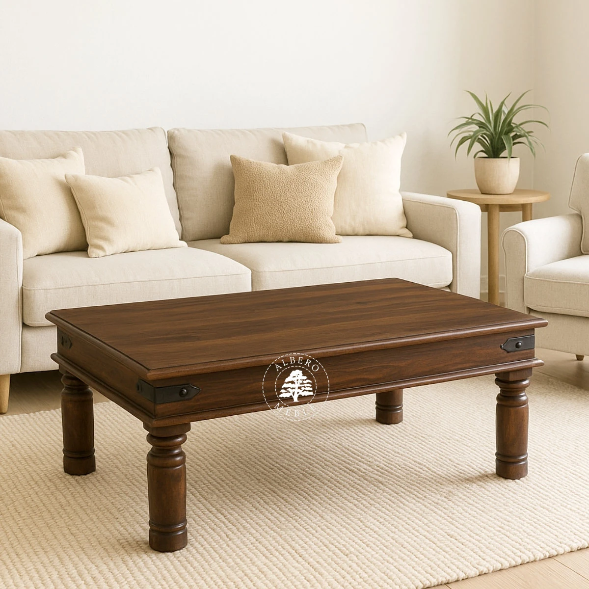 Ława wykonana z drewna litego