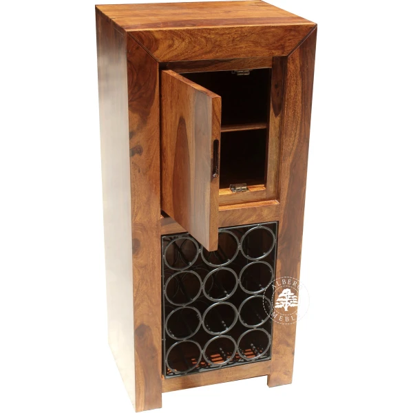 Nowoczesna szafka na wino z naturalnego drewna