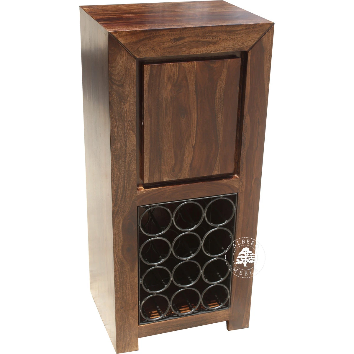 Nowoczesna szafka na wino z naturalnego drewna