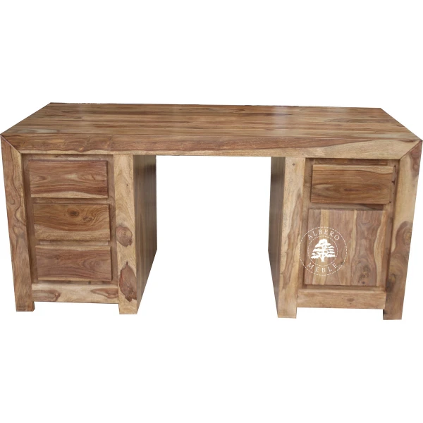 Duże nowoczesne biurko z naturalnego drewna palisander do g