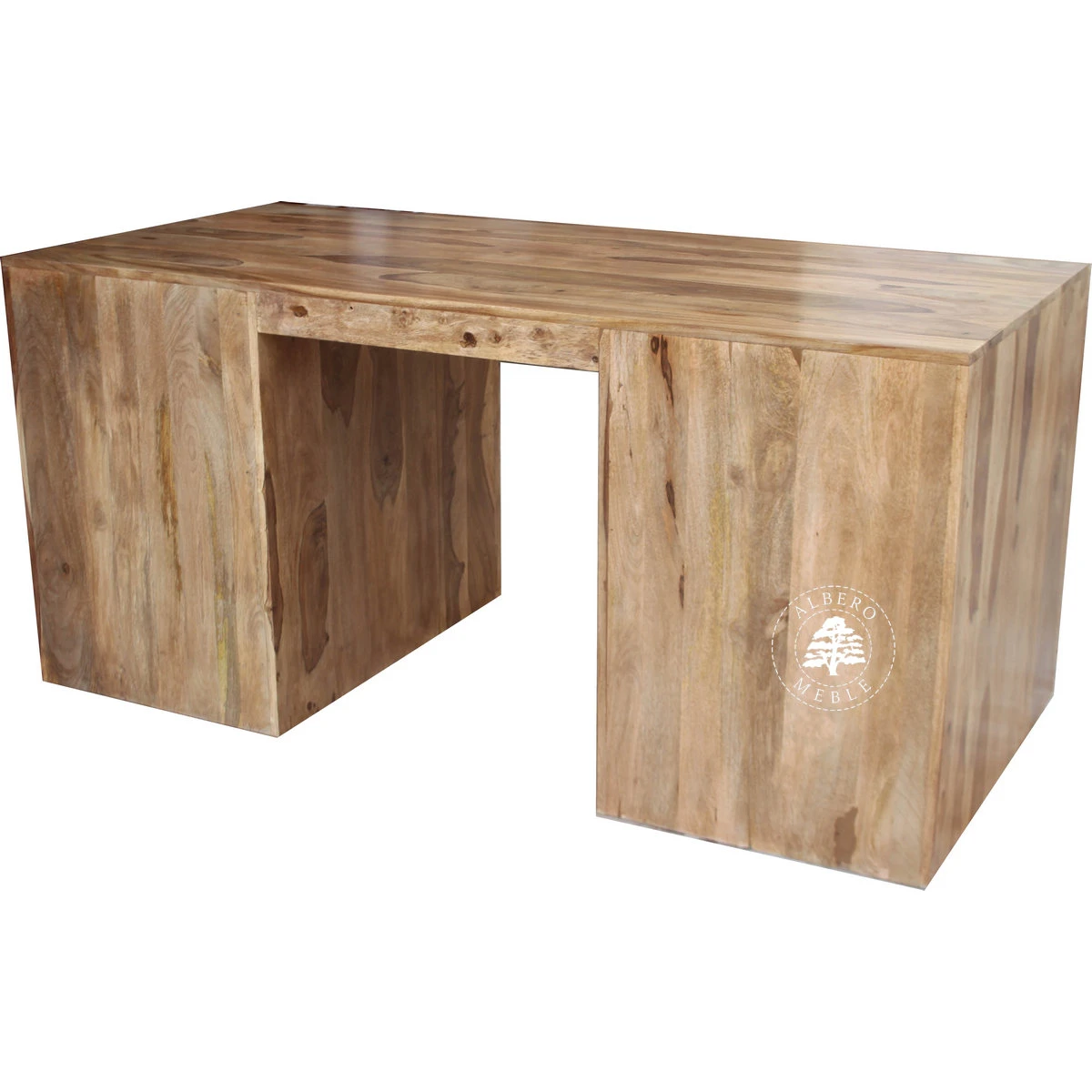 Duże nowoczesne biurko z naturalnego drewna palisander do g