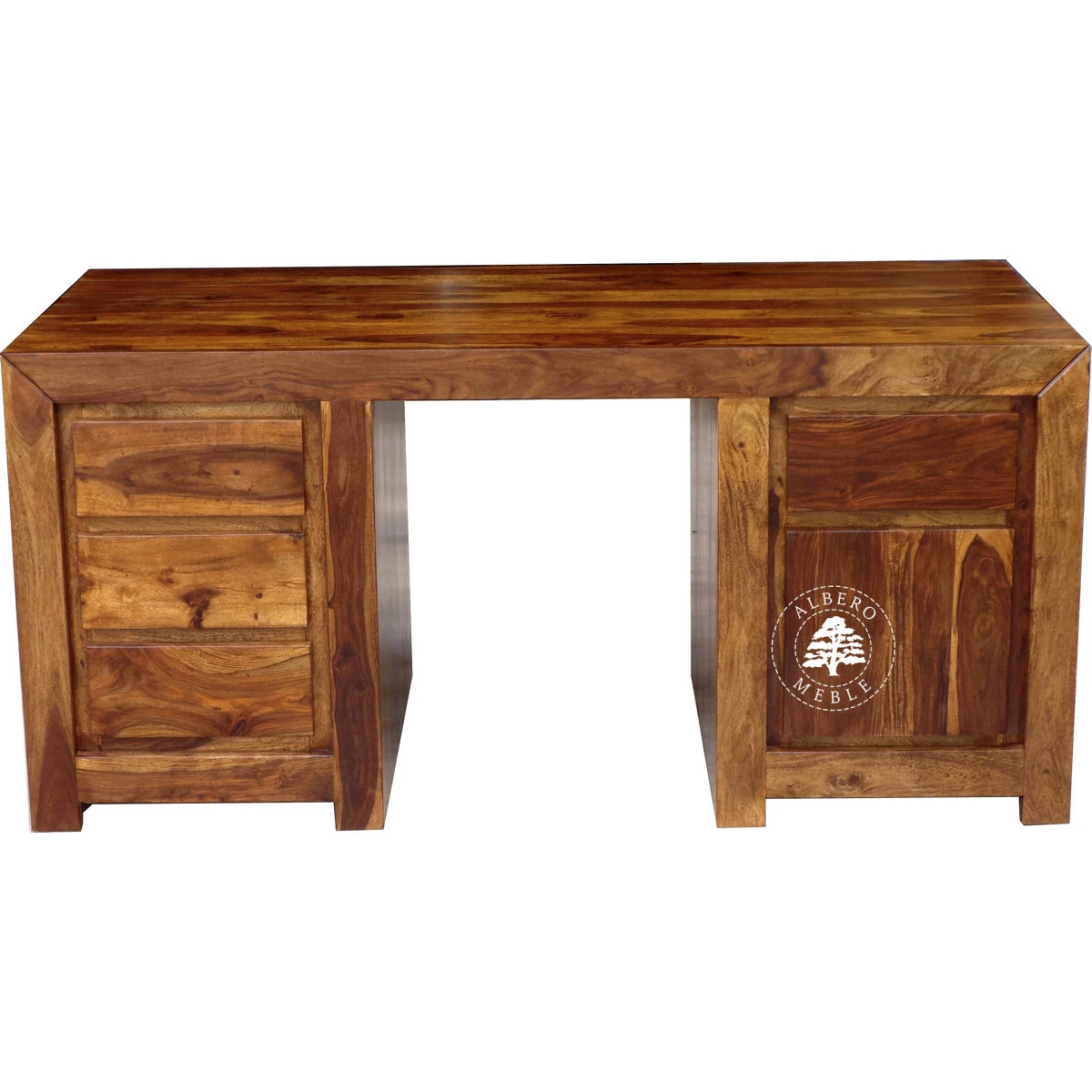 Duże nowoczesne biurko z naturalnego drewna palisander do g