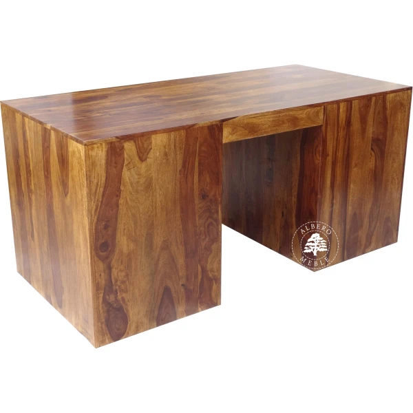 Duże nowoczesne biurko z naturalnego drewna palisander do g