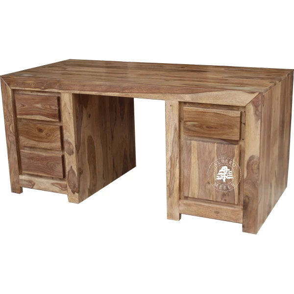 Duże nowoczesne biurko z naturalnego drewna palisander do g