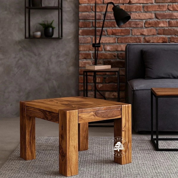 Mały nowoczesny stolik kawowy do salonu z litego drewna