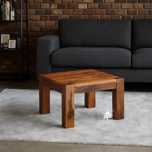 Mały nowoczesny stolik kawowy do salonu z litego drewna