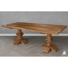 Stylowy stół z litego drewna na dwóch nogach