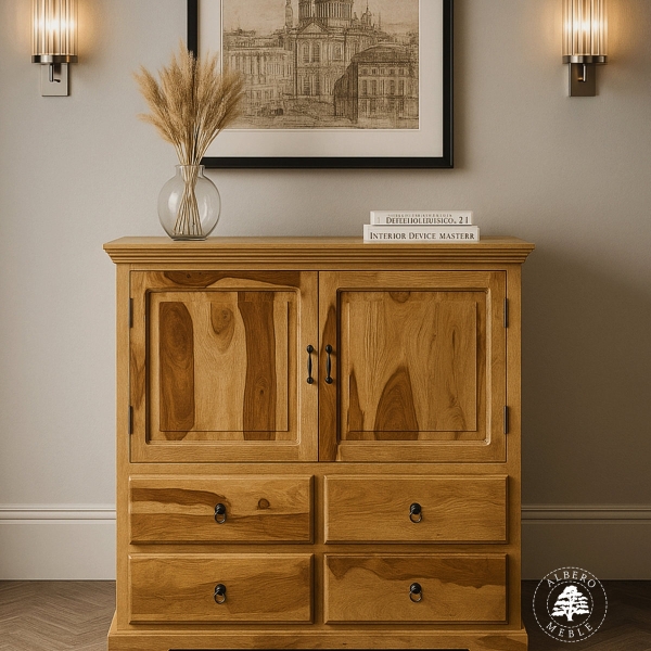 Duża klasyczna komoda drewniana do salonu