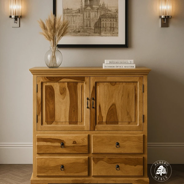 Duża klasyczna komoda drewniana do salonu