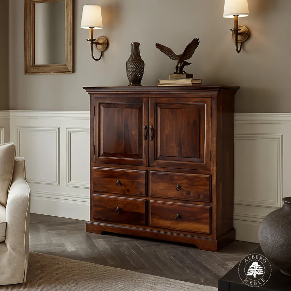 Duża klasyczna komoda drewniana do salonu