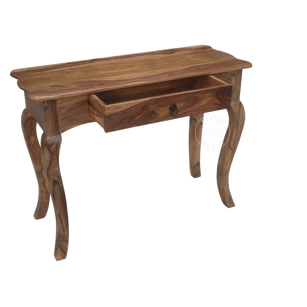 Kolonialna konsola z drewna litego palisander z ozdobnym gzy