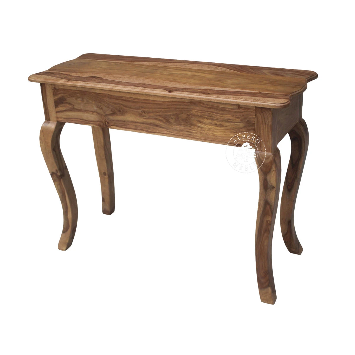 Kolonialna konsola z drewna litego palisander z ozdobnym gzy