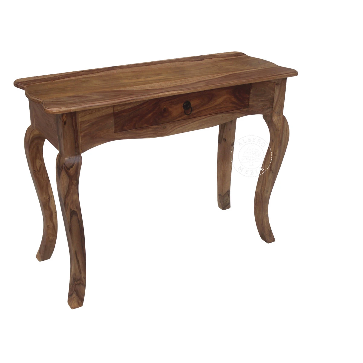 Kolonialna konsola z drewna litego palisander z ozdobnym gzy