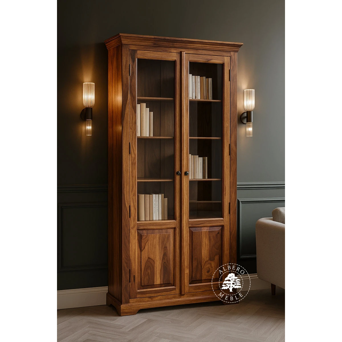 Witryna Drewniana w Stylu Kolonialnym