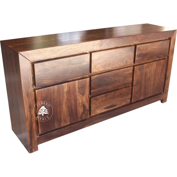 Duża komoda drewniana z czterema szufladami Goa