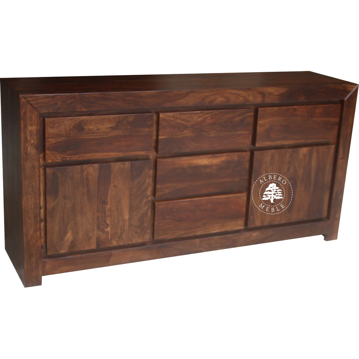 Duża komoda drewniana z czterema szufladami Goa