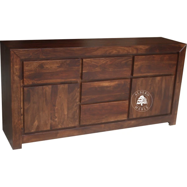 Duża komoda drewniana z czterema szufladami Goa