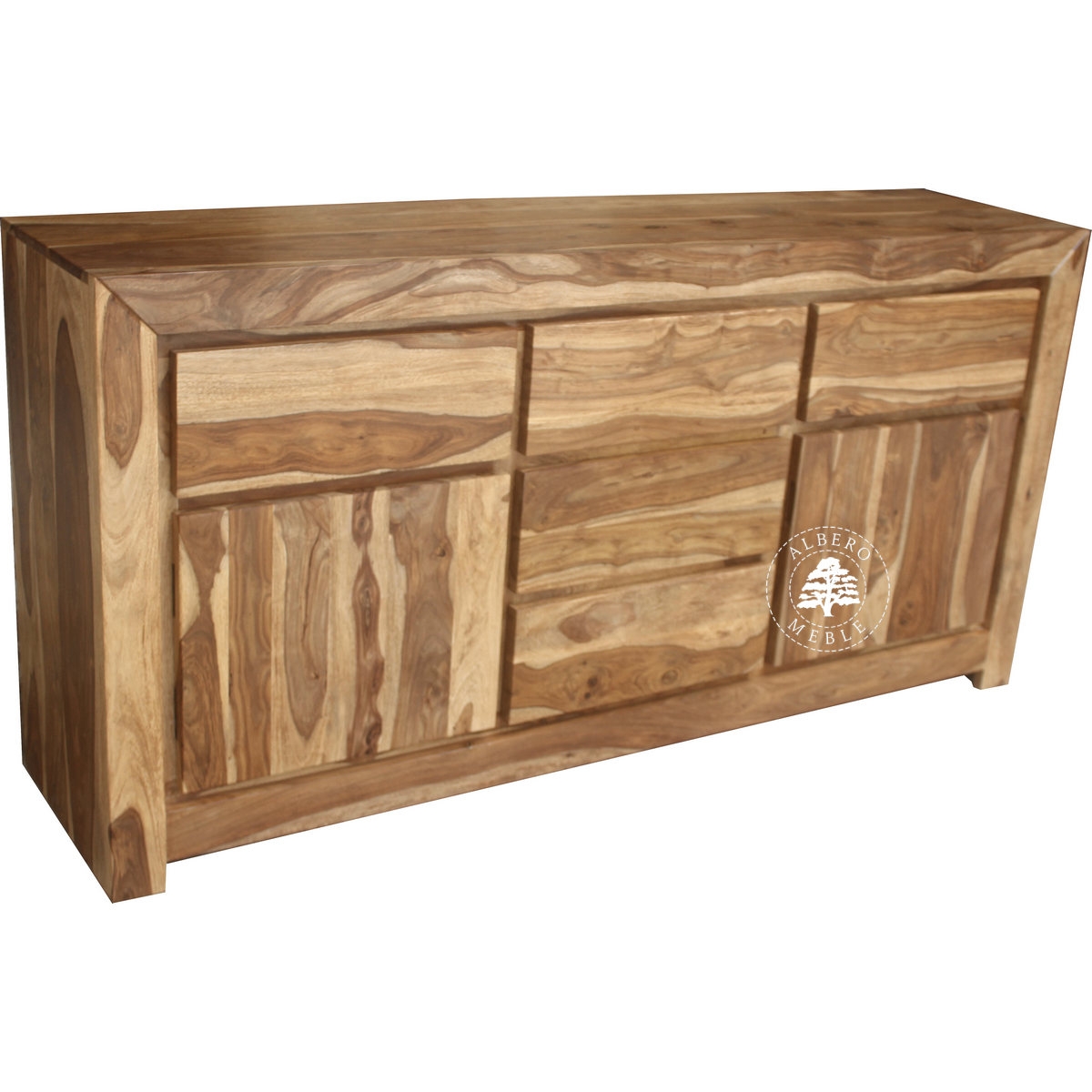 Duża komoda drewniana z czterema szufladami Goa