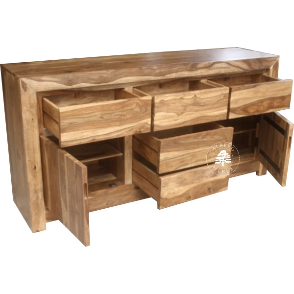 Duża komoda drewniana z czterema szufladami Goa