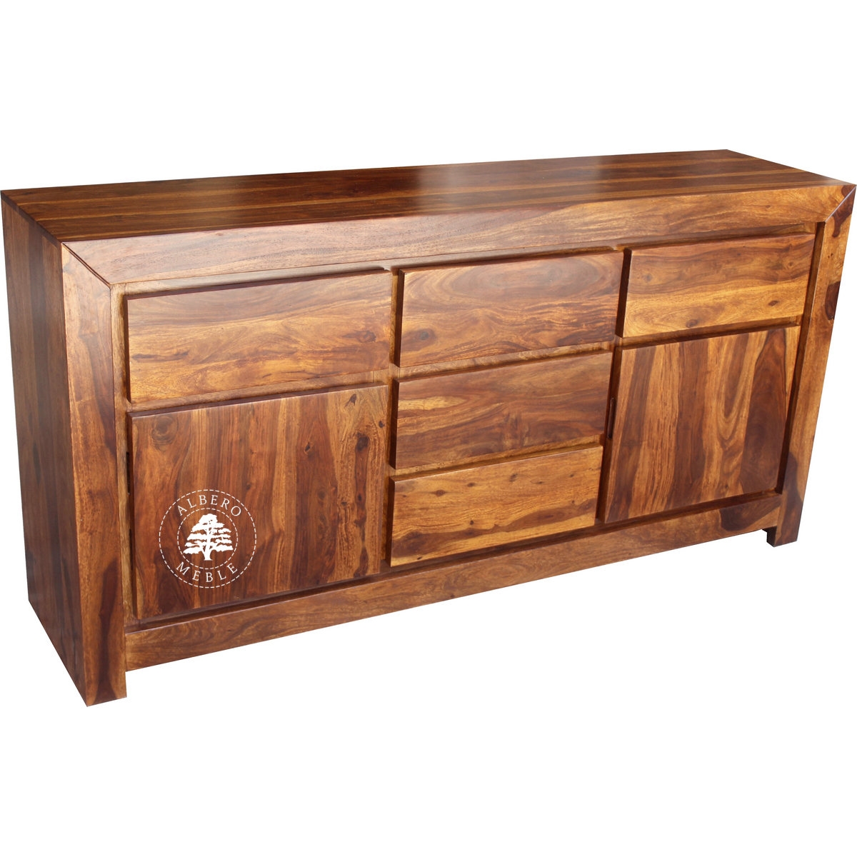 Duża komoda drewniana z czterema szufladami Goa