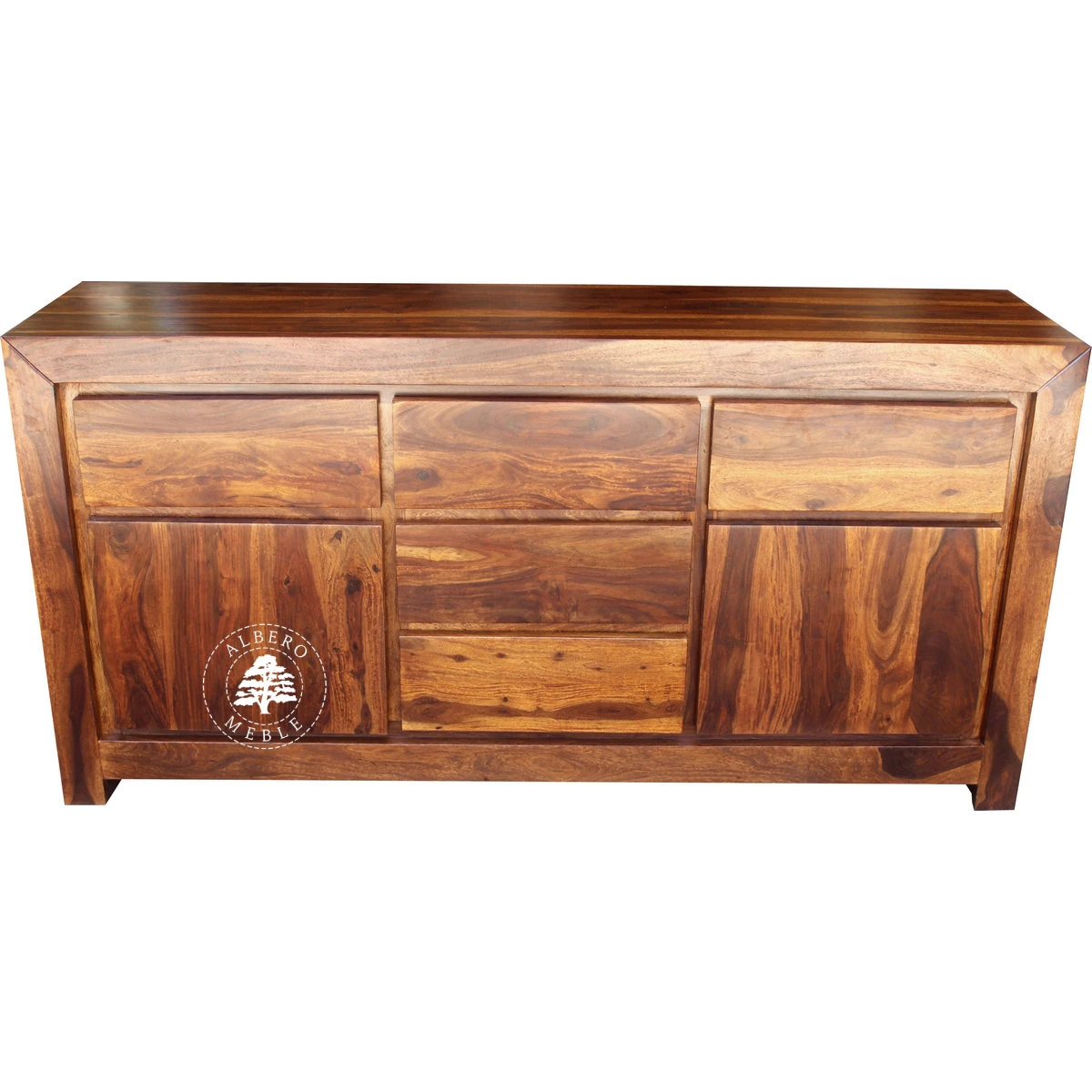 Duża komoda drewniana z czterema szufladami Goa
