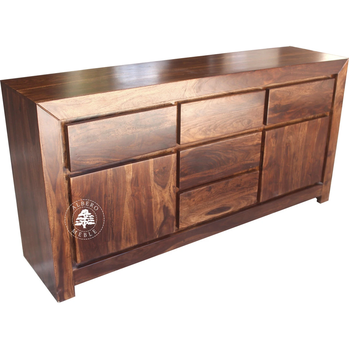 Duża komoda drewniana z czterema szufladami Goa