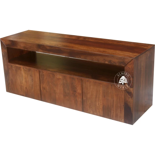 Prosta i nowoczesna szafka RTV z drzewa palisander