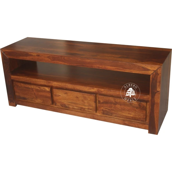 Prosta i nowoczesna szafka RTV z drzewa palisander