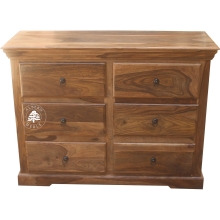 Pojemna klasyczna komoda drewniana z 6 szufladami