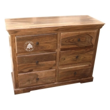 Pojemna klasyczna komoda drewniana z 6 szufladami