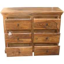 Pojemna klasyczna komoda drewniana z 6 szufladami