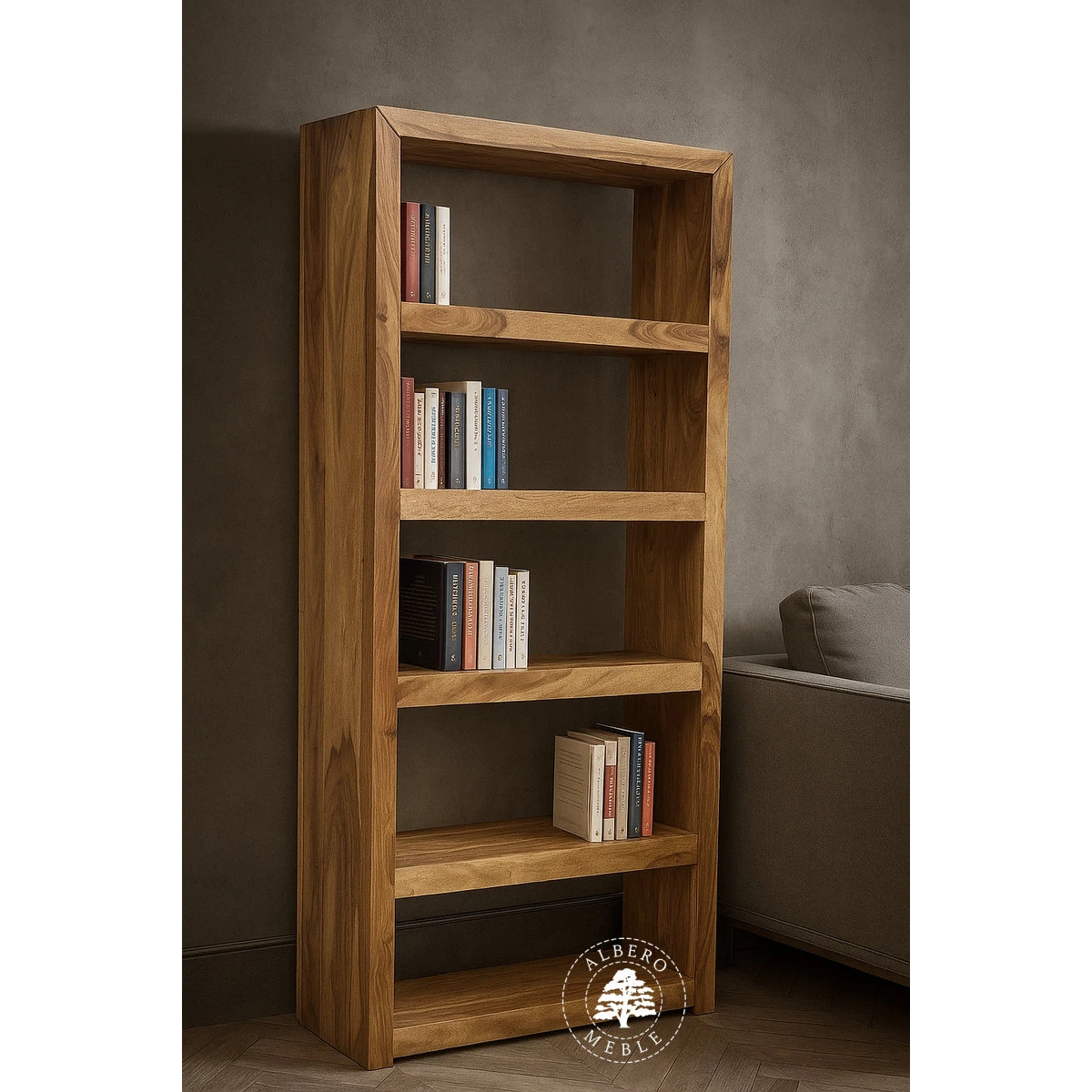 Regał z Drewna Litego na Segregatory