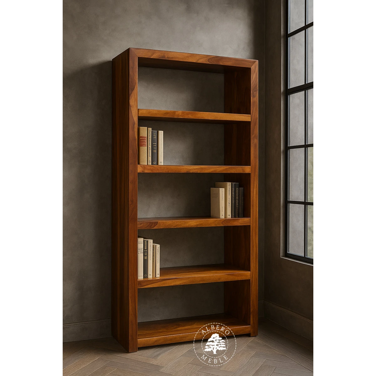 Regał z Drewna Litego na Segregatory