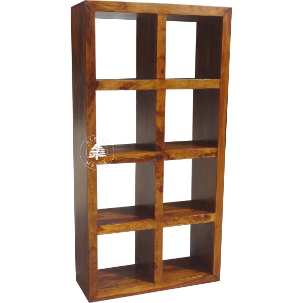 Otwarty regał z drewna z wieloma półkami Modern Cube