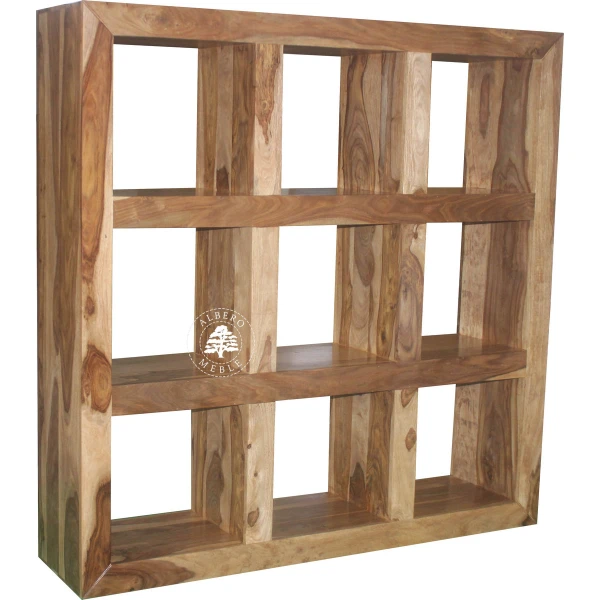 Regał drewniany wykonany z egzotycznego drewna palisandrowe