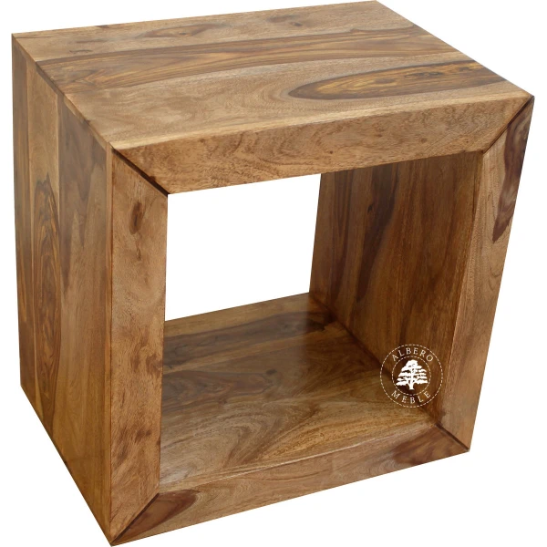 Nowoczesna półka Modern Cube z drewna litego palisander