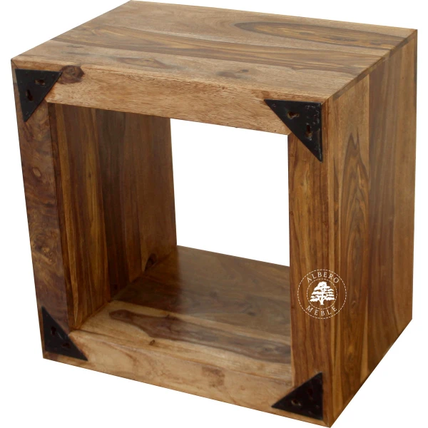 Nowoczesna półka Modern Cube z drewna litego palisander