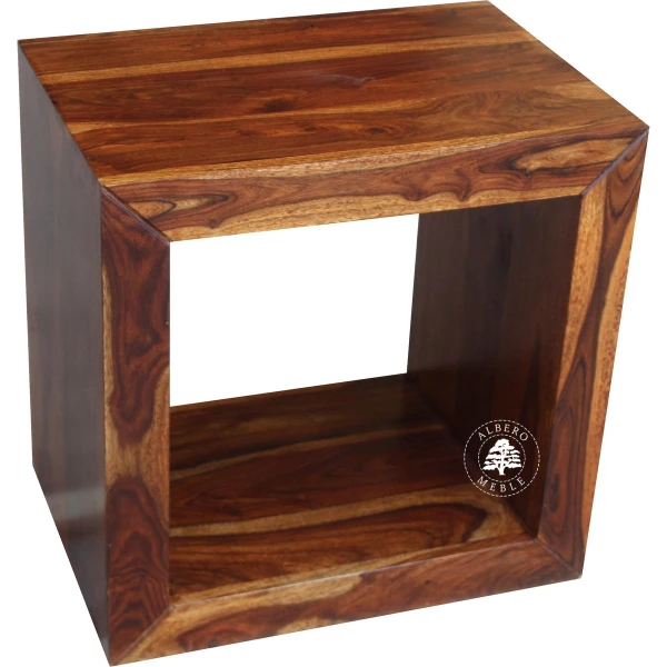 Nowoczesna półka Modern Cube z drewna litego palisander