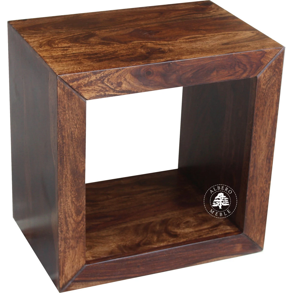 Nowoczesna półka Modern Cube z drewna litego palisander