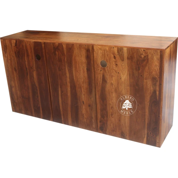 Drewniana komoda telewizyjna z szufladami z palisandru