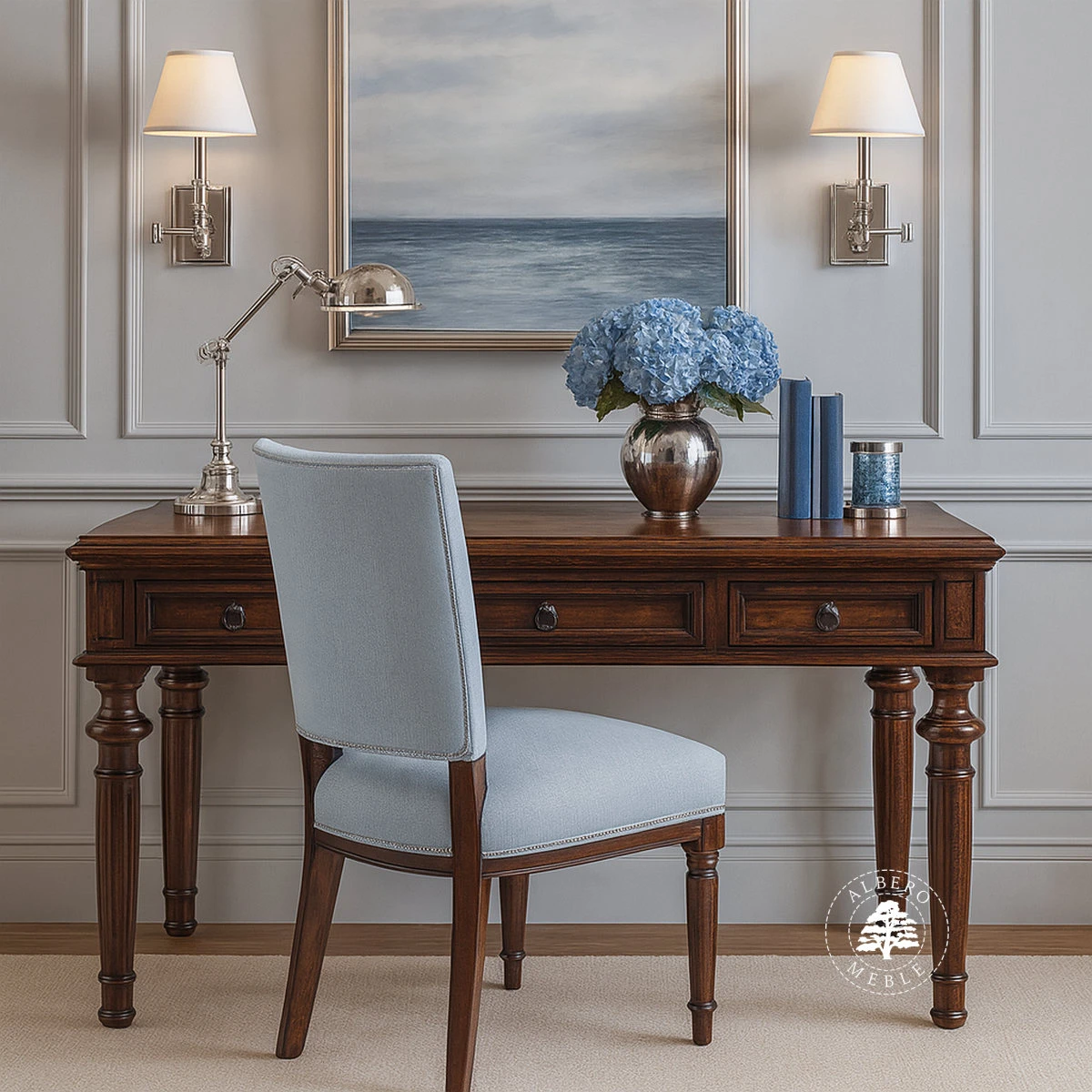 Stylizowana konsola wykonana z litego drewna palisandrowego