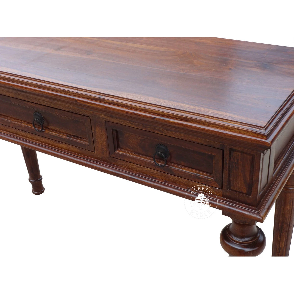 Stylizowana konsola wykonana z litego drewna palisandrowego