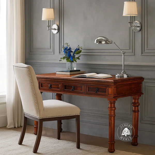 Stylizowana konsola wykonana z litego drewna palisandrowego