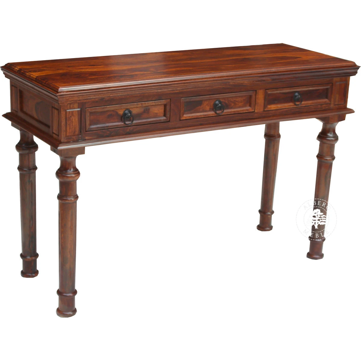 Stylizowana konsola wykonana z litego drewna palisandrowego