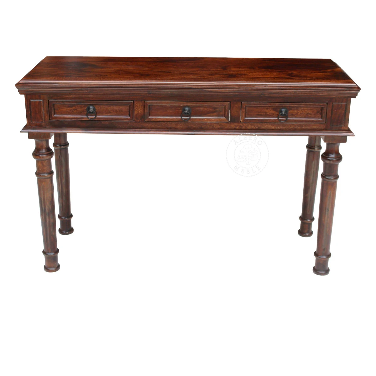 Stylizowana konsola wykonana z litego drewna palisandrowego