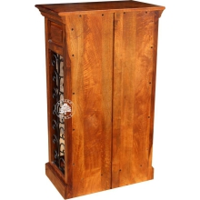 Kolonialny barek z drewna z metalowym stojakiem - Drewno Palisander - brąz 