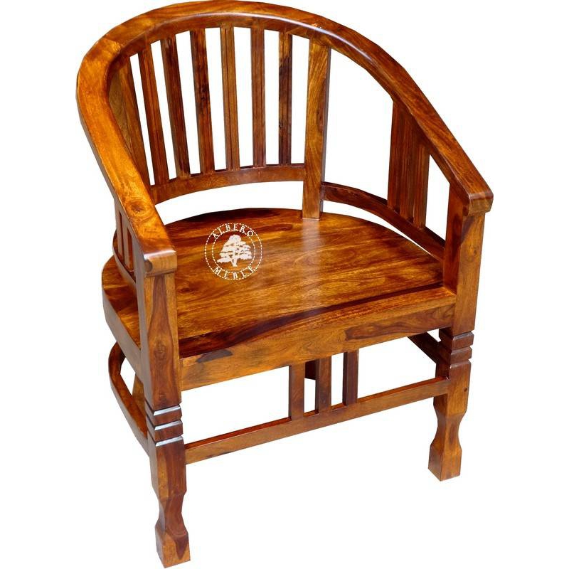 Drewniane krzesło gabinetowe wykonane ręcznie - Drewno Palisander - brąz 