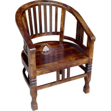 Drewniane krzesło gabinetowe wykonane ręcznie -  Drewno Palisander - ciemny brąz
