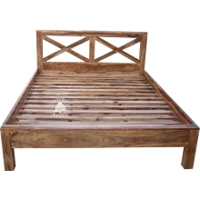 Stylowe łózko drewniane Albero do sypialni - Drewno Palisander -  naturalny